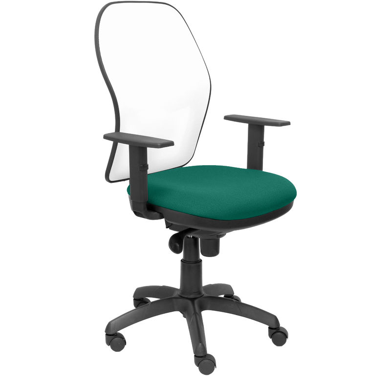 Silla De Oficina piqueras y crespo modelo jorquera tejido bali verde 2 escritorio operativa pyc brazos ajustables malla blanca asiento esmeralda 15sbbali456