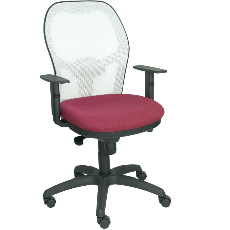 Silla Jorquera malla blanca asiento bali granate