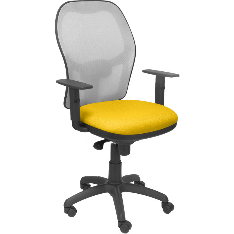 Silla De Oficina piqueras y crespo modelo jorquera tejido bali amarillo 3 escritorio operativa pyc brazos ajustables malla gris