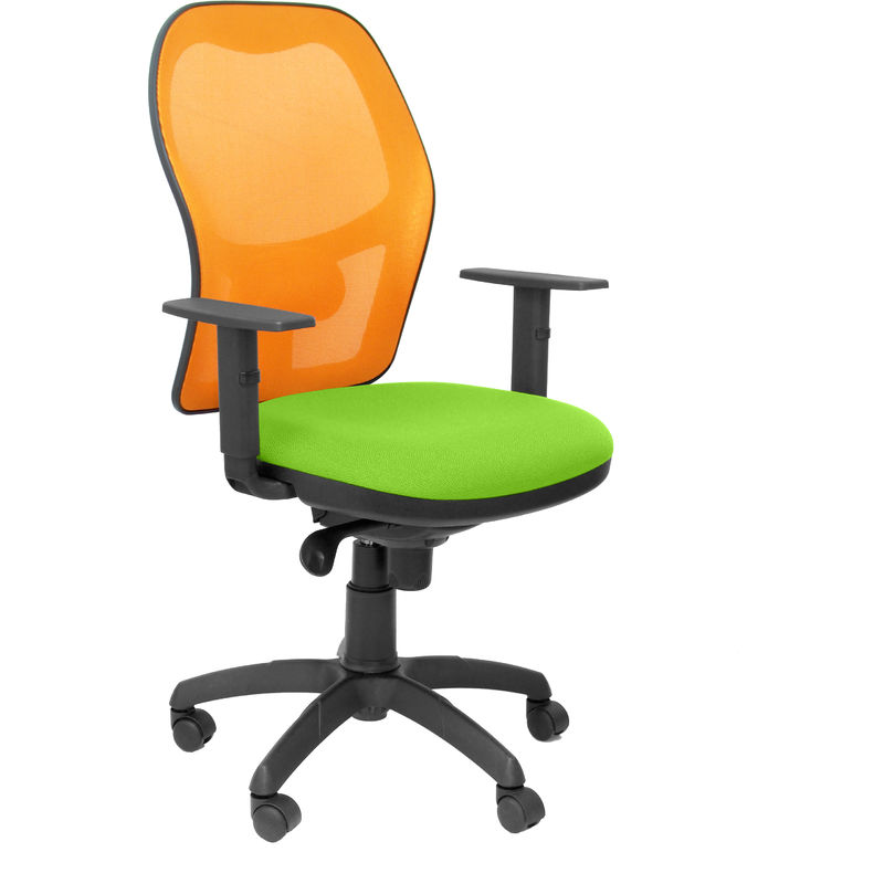 Silla Jorquera malla naranja asiento bali verde pistacho