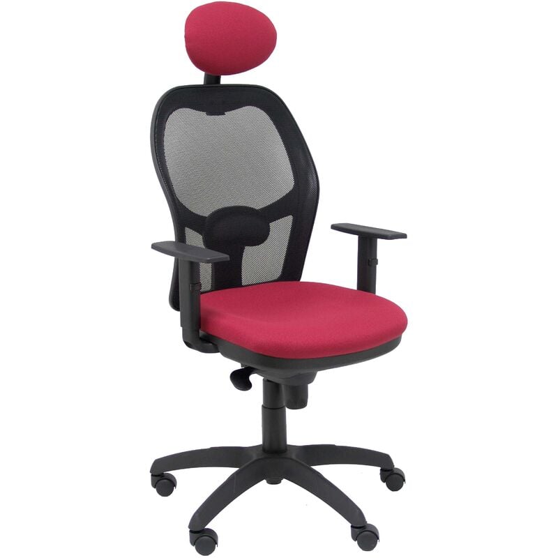 Piqueras Y Crespo piqu7 silla jorquera malla negra asiento bali granate con cabecero fijo oficina talla unica de modelo tejido escritorio operativa pyc rojo brazos