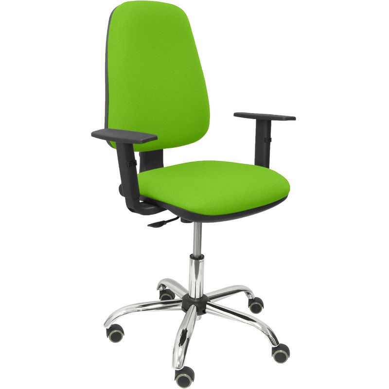 Silla De Oficina mecanismo contacto permanente y regulable en altura asiento tejido tapizado bali color pistacho brazos piqueras crespo modelo 17cp escritorio operativa pyc socovos verde ruedas antiarañazos ajustables sierra