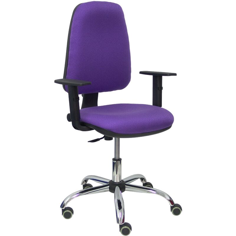 Silla De Escritorio operativa pyc socovos morado con ruedas antiarañazos brazos ajustables tejido piqueras y crespo bali lila regulables oficina acero 116x48x48 cm sierra