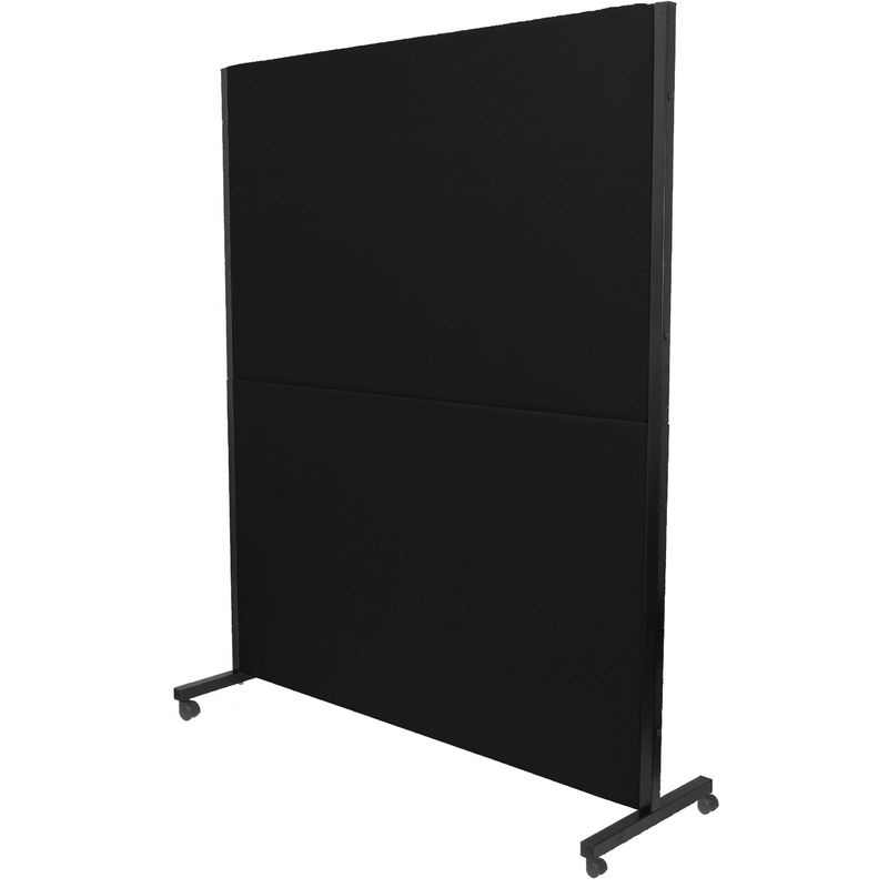 Biombo Valdeganga Bali negro con ruedas freno piqueras&crespo 130x160 cm tejido separador para oficinas y centros trabajo desmontable estructura color tapizado en crespo modelo