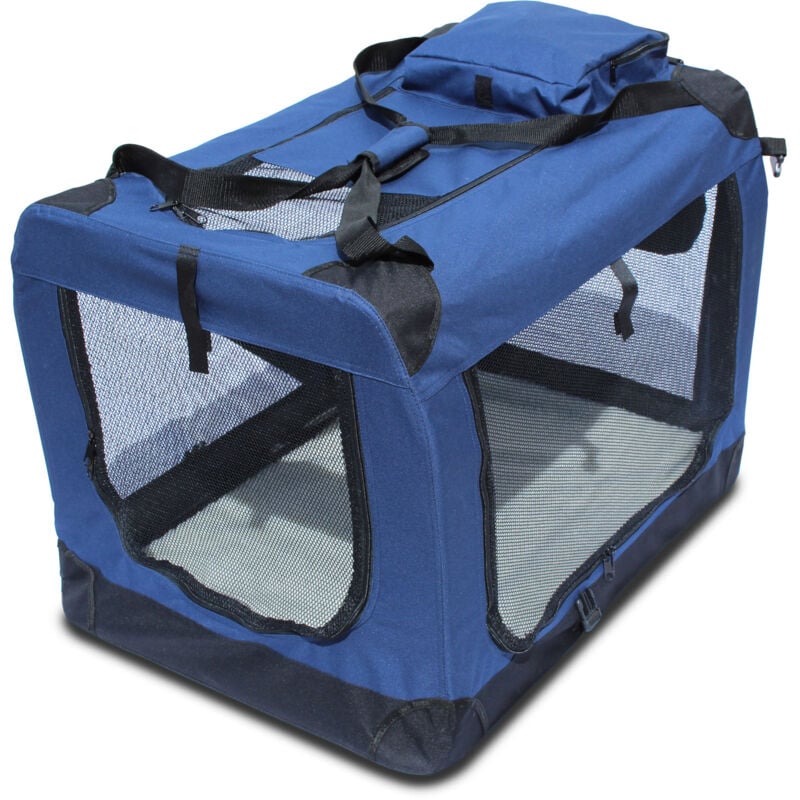 Transportin para perros plegable Yatek de entradas laterales y superiores con alta visibilidad, confort y seguridad para tu mascota, talla XXL (91,4 x 63,5 x 63,5 cm)