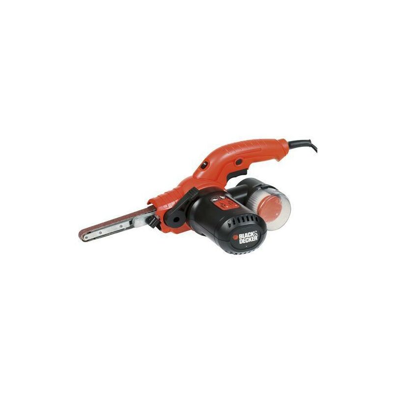 BLACK+DECKER KA900E-QS, Lijadora Multifunciones Powerfile con Cable, Uso Intermedio, 3 Bandas Abrasivas, 1 Hoja de Lija 13 mm, Depósito de Recolección del Polvo, 350 W, Naranja