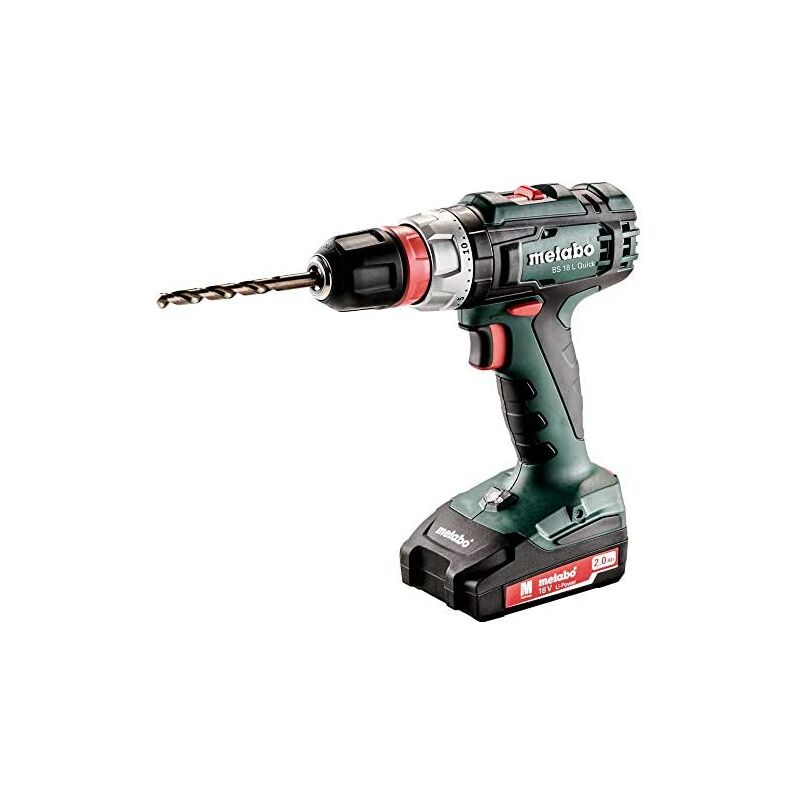 Metabo 602320500 Taladro atornillador bateria 18v 2x 20 ah liion bs 18 quick portabrocas 13 mm con 1800 16