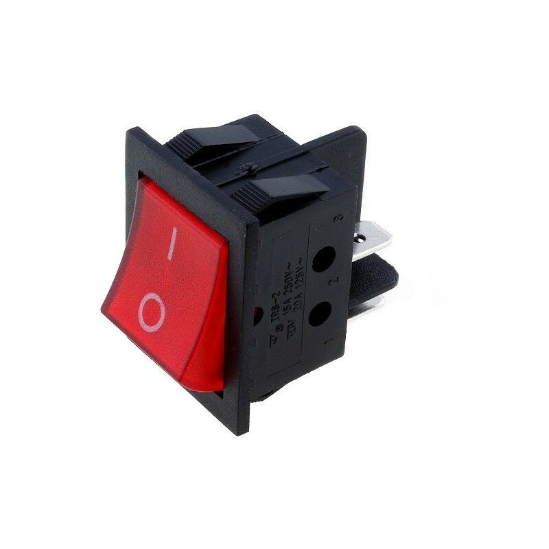 Srfghjs Interruptor basculante SS-001 Interruptor basculante rojo iluminado  Protector de sobrecarga térmica Disyuntor con luz (corriente nominal: 15A)