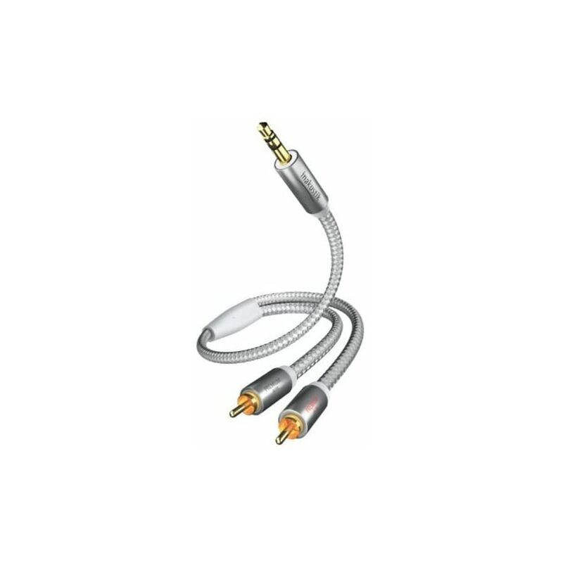 in-akustik Premium II - Cable de audio (clavija de 3,5 mm, 2 conectores macho RCA, 1,5 m), color blanco