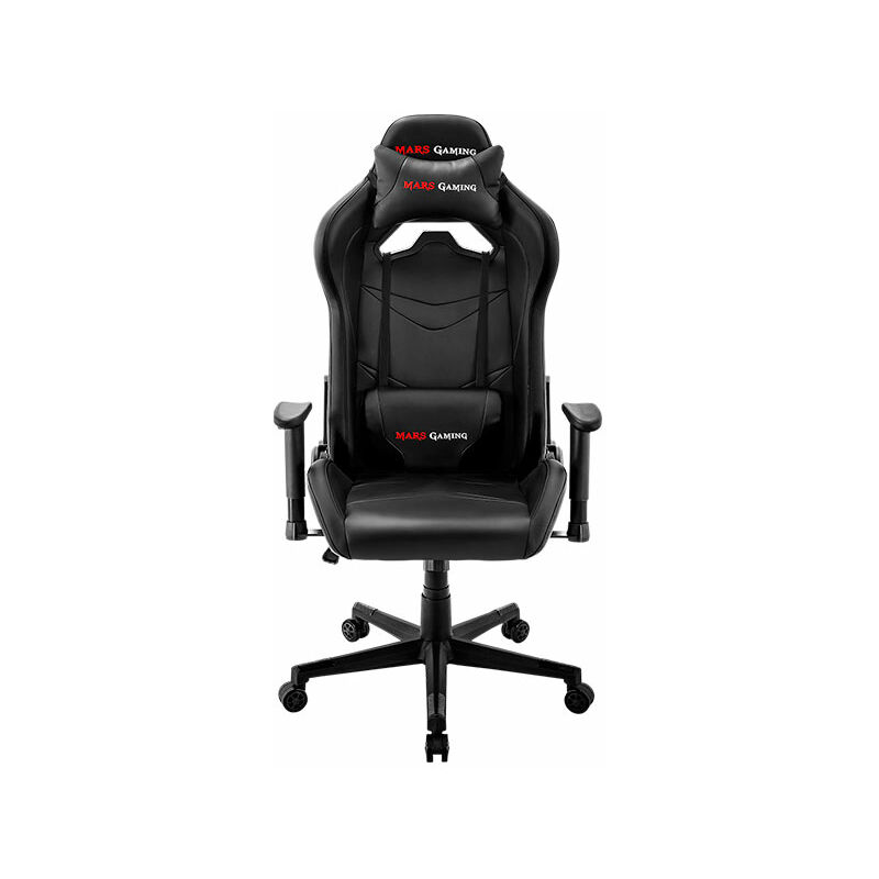 Silla gamer mars gaming mgc3bk color negro brazos regulables en altura asiento reclinable recubrimento de pu de alta calidad soporta 150kg