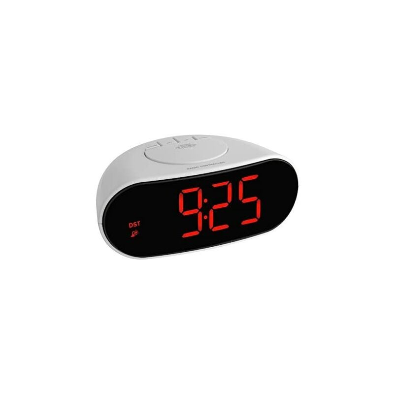 TFA Reloj Despertador Digital LED, Blanco