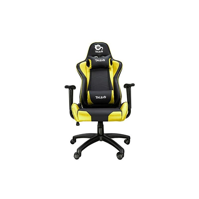 Nueva Silla Gaming Talius Gecko V2. Gaming Profesional de Color Amarillo y Negro, Ergonómica, basculante, Espuma Alta Densidad, Base y Ruedas Nylon,Gas Clase 4. Ideal para Juegos, Oficina, Escritorio.