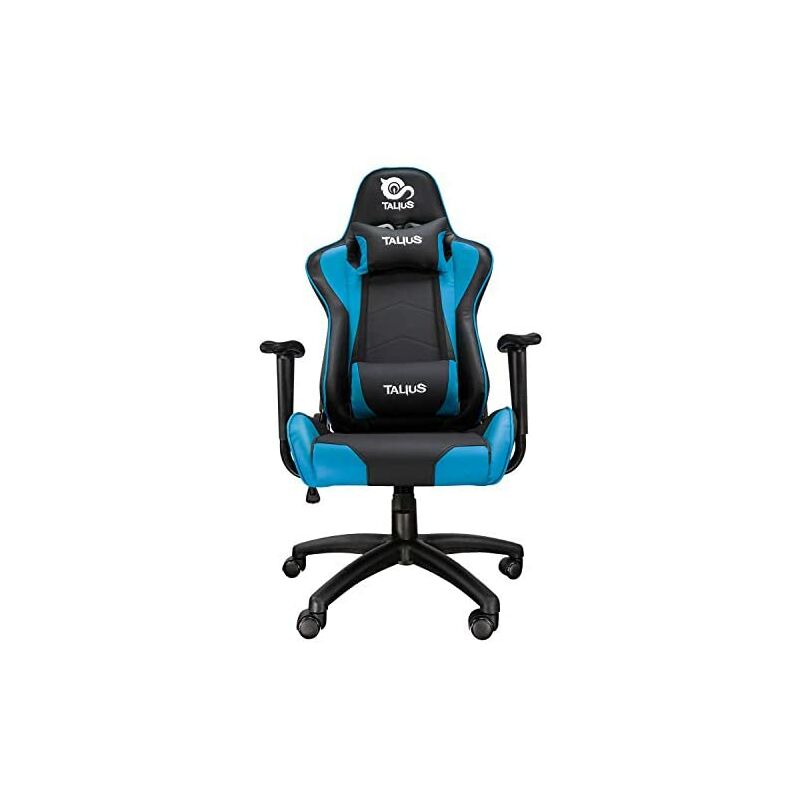 Silla Gaming Talius Gecko V2 - Silla Gaming Profesional de Color Azul y Negra, Ergonómica, basculante, Espuma Alta Densidad, Base y Ruedas Nylon, Gas Clase 4. Ideal para Juegos, Oficina, Escritorio.