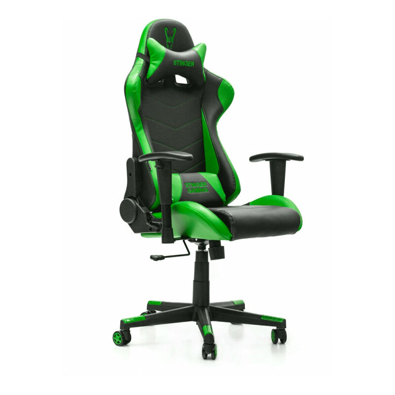 Woxter silla gaming stinger station green basculante brazos/f cabecero y cojín lumbar