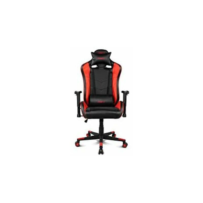 Drift DR85BR - Silla Gaming Profesional, Polipiel, reposabrazos 2D, Piston Clase 4, Asiento basculable, Altura Regulable, Respaldo reclinable, Cojines Lumbar y Cervical, Color Negro/Rojo