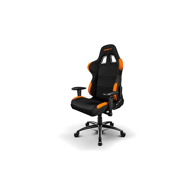 Drift DR100BO - Silla Gaming Profesional, (Tela Alta Calidad, Ergonómica), Color Negro/Naranja