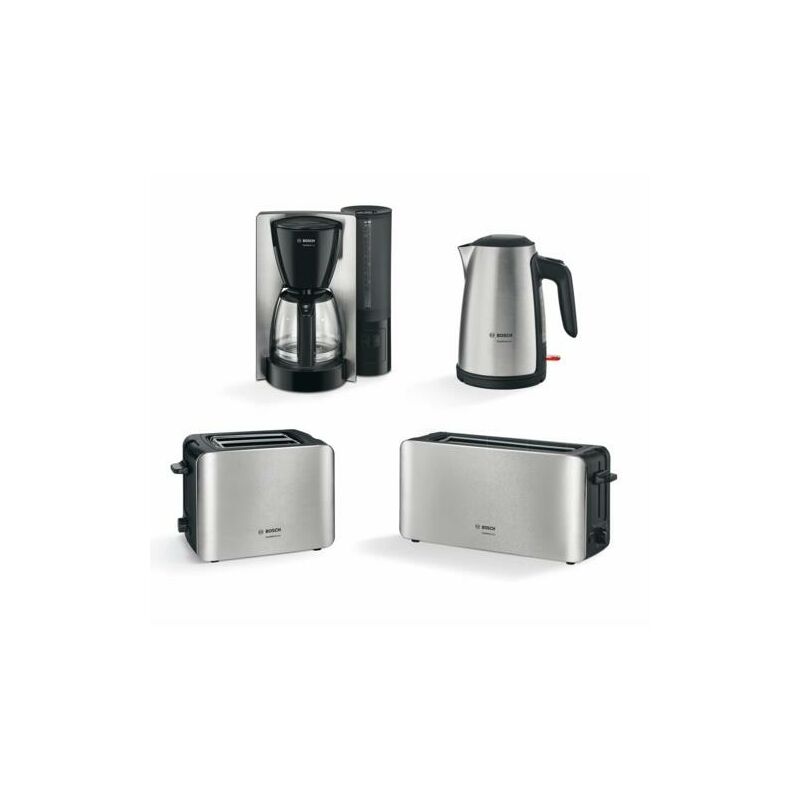 Bosch Hogar TKA6A643 Cafetera de Goteo, 1200 W, capacidad para 15 tazas, color negro y acero inoxidable