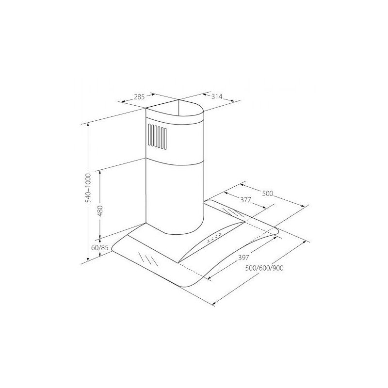 Akpo Wk4 Largo eco 60 chimney cooker hood