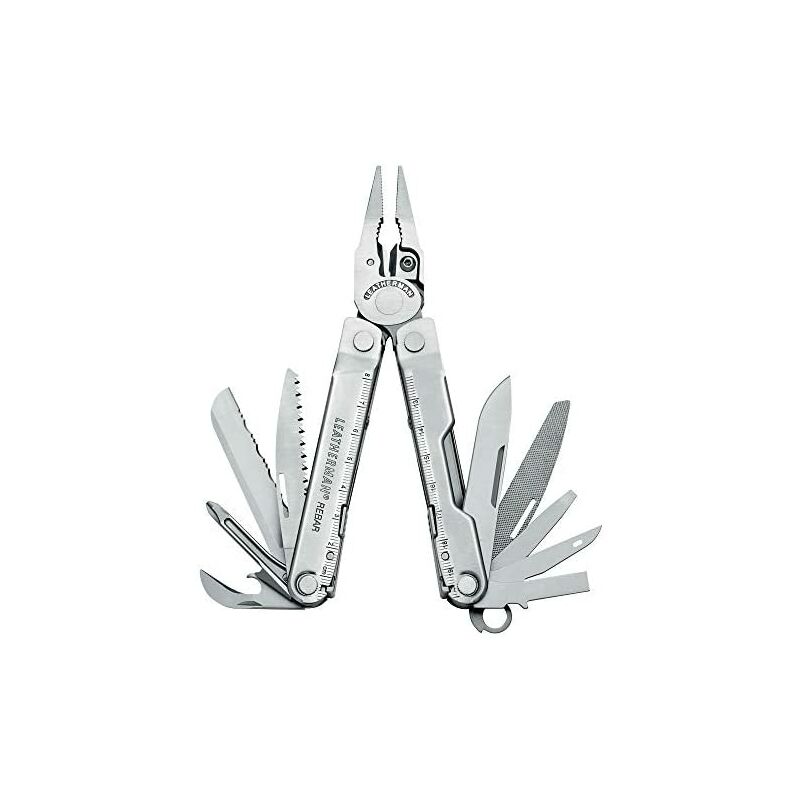 LEATHERMAN Rebar para Bolsillo 17tools Acero Inoxidable alicate Multiherramienta - Alicates de múltiples Herramientas (Acero Inoxidable, Acero Inoxidable, 10,2 cm, 189,94 g, 7,36 cm)