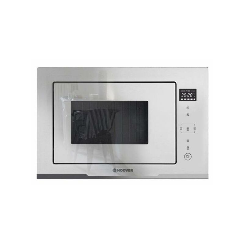 Hoover H-MICROWAVE 500 - HMGV28GDFW - Microondas integrable con grill, 28 litros, 1450W, 6 programas, 5 niveles de potencia, Temporizador 95min, Quick Start, Apertura electrónica, Blanco