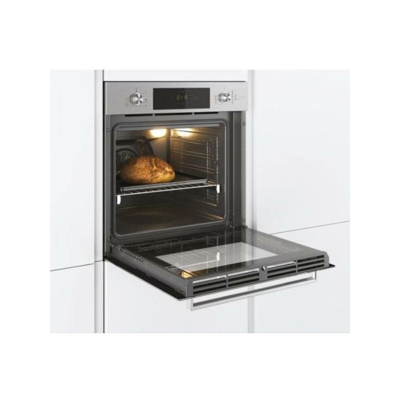 Candy New Timeless FCTS815XL WIFI, Horno Multifunción, 70L, WIFI, Vapor, Limpieza Aqualítica, 8 Funciones, Temporizador, Display táctil y Mandos, Puerta Doble Cristal, Clase A, Inox