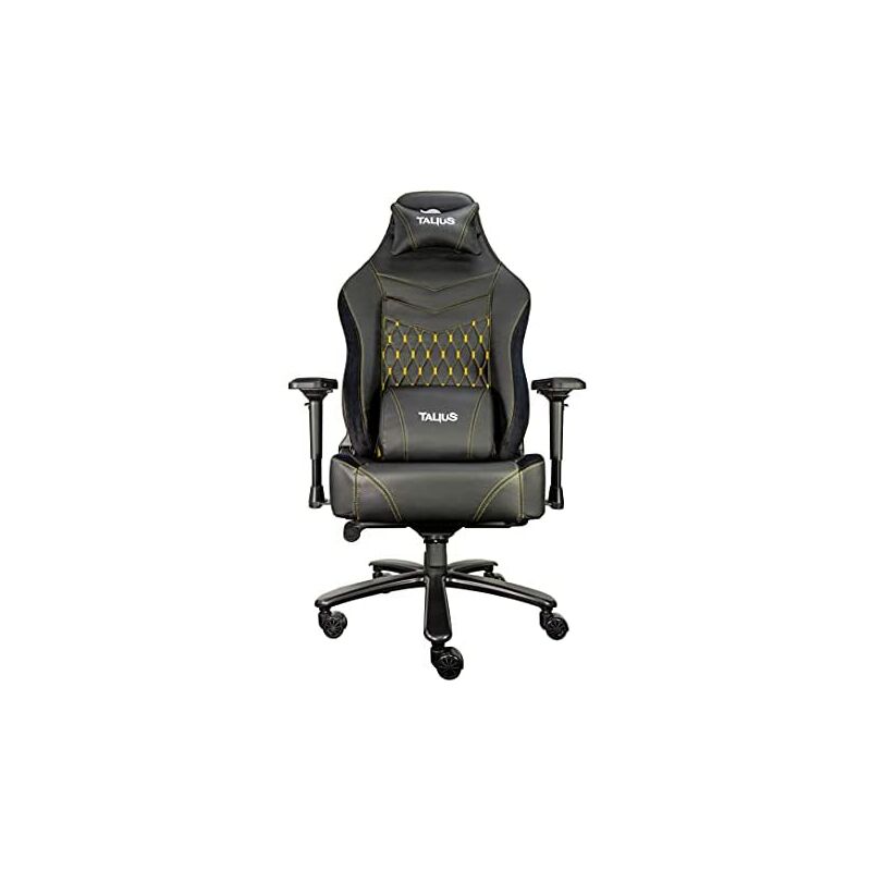 Silla Gaming Talius MAMUT Silla Gaming Profesional de Color Amarillo y Negro, vasculante, Ergonómica, Reposabrazos 4D,Espuma Alta Densidad, Base Metal, Ruedas Nylon, Diseño Especial hasta 170 kg.