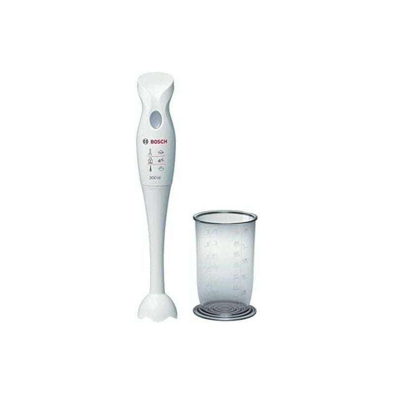 Bosch MSM6B150 Immersion Blender 300W, 300 W, 1 Liter, 1 Decibelios, Plástico, Blanco