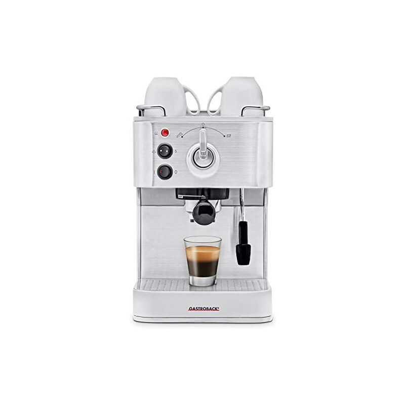 GASTROBACK 42606 Design Espresso Plus Cafetera Puls, 1250 W, 1 Liter, 0 Decibeles, Acero Inoxidable, Plata