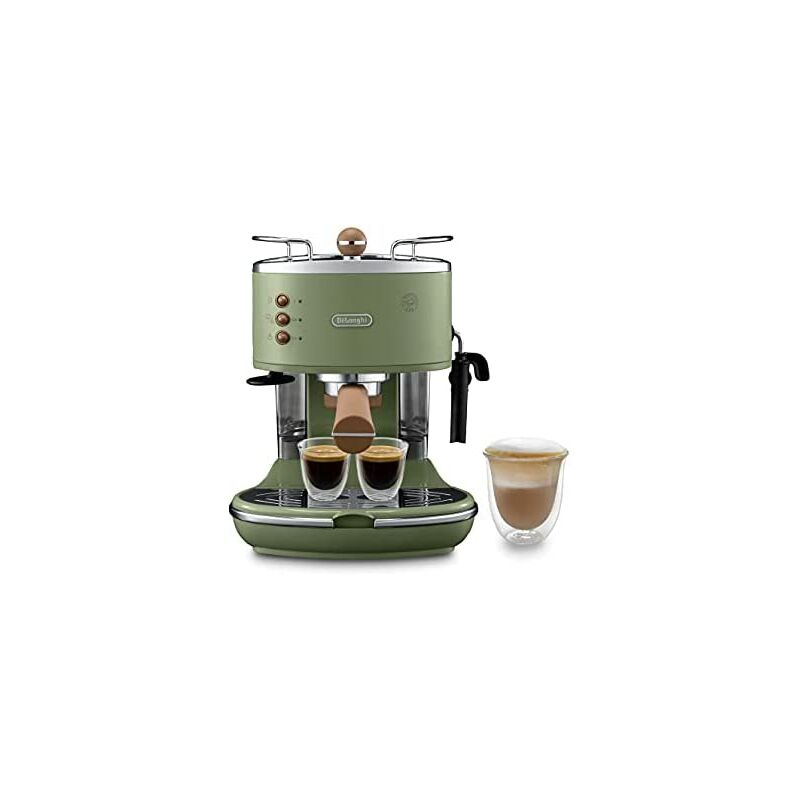 DeLonghi ECOV 311.GR Cafetera automática independiente, 1100 W, 1,4 L, 15 bares, acero inoxidable, verde