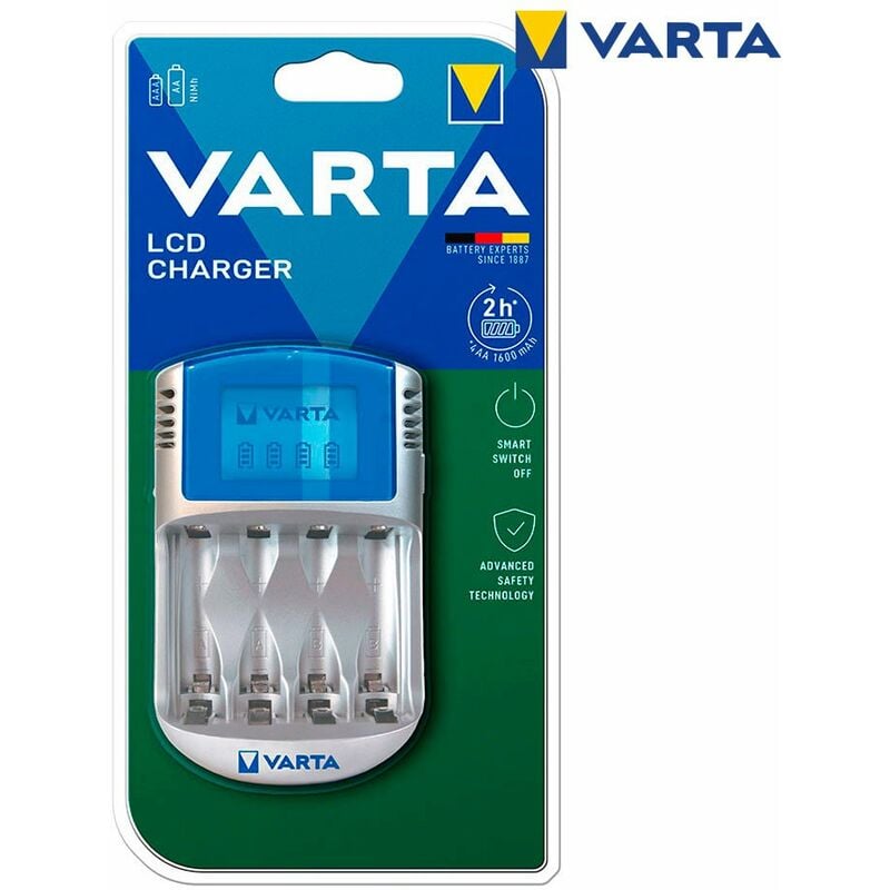 Cargador varta sin pilas lcd 220v, 12v y usb