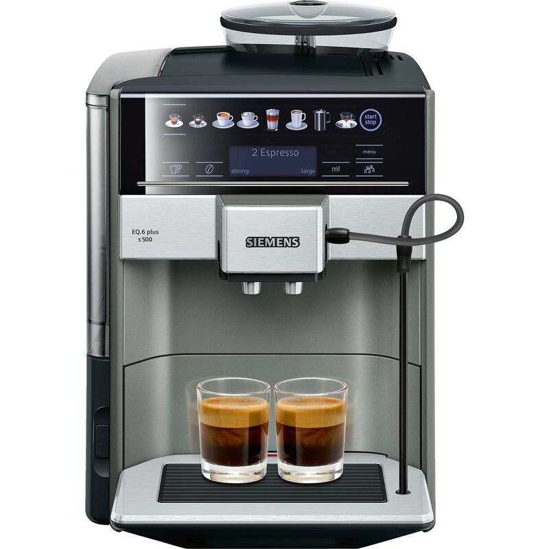 Siemens TE655203RW EQ.600 Cafetera Superautomática, recipiente café en grano 300g, 8 bebidas programadas, color Negro