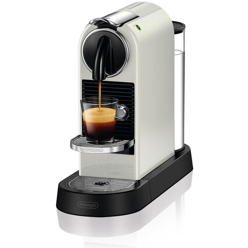 Nespresso De'Longhi Citiz EN167.W - Cafetera monodosis de cápsulas Nespresso, compacta, 19 bares, apagado automático, color blanco, Incluye pack de bienvenida con 14 cápsulas