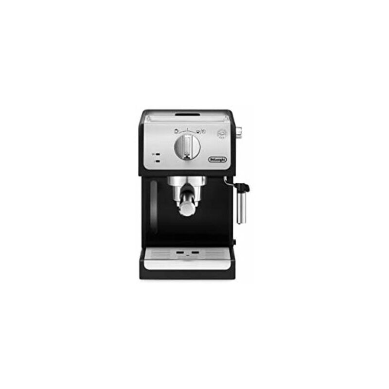 De'longhi ECP 33.21- Cafetera de Bomba Tradicional para Espresso y Cappuccino, para Café Molido y Monodosis, 2 Tazas Simultáneamente, Depósito de Agua de 1.1 l, 1100 W, Negro y Plata