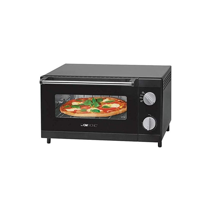 Clatronic MPO 3520 - Horno sobremesa especial para pizza, capacidad 12 l, 1000 W, color negro