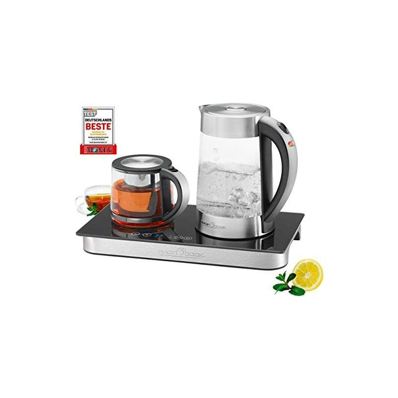 PROFICOOK PC-TKS 1056 Hervidor de Agua estación de café, 2250 W, 1.7 litros, 44 Decibeles, Negro, Acero Inoxidable, Transparente