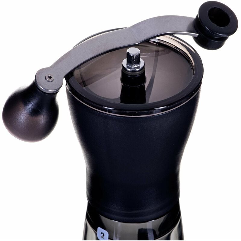 HARIO Mini Mill Plus | Compact & Adjustable Hand Coffee Grinder with Ceramic Burrs, Black x, 0.47 Ounces, plástico, Negro Transparente