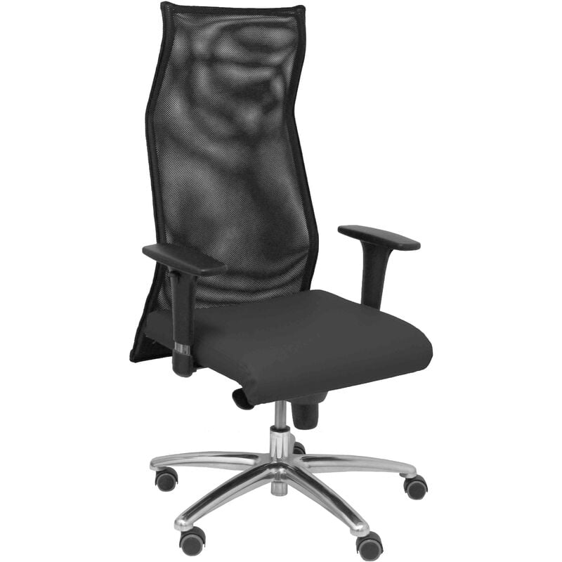 Sillon Sahuco Similpiel negro piqueras y crespo metal talla unica