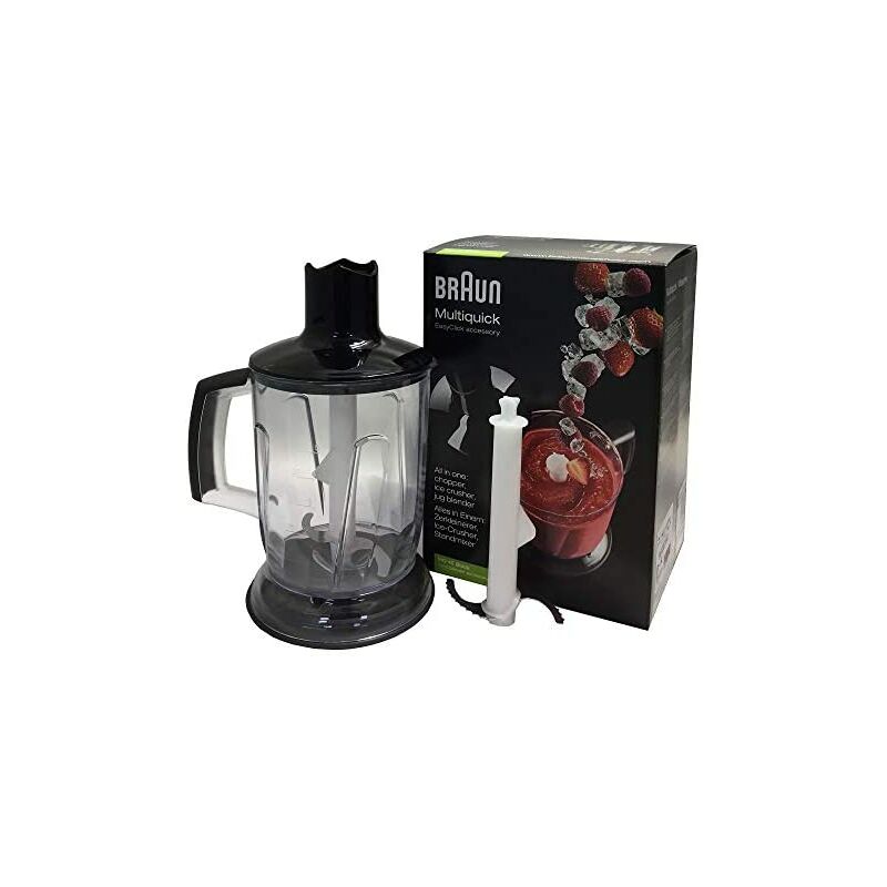 Braun Hogar MQ40 Black MultiQuick - Batidora de Jarra / Trituradora de Hielo, Accesorio de Batidora de Mano, Acero Inoxidable, Plástico, color Negro