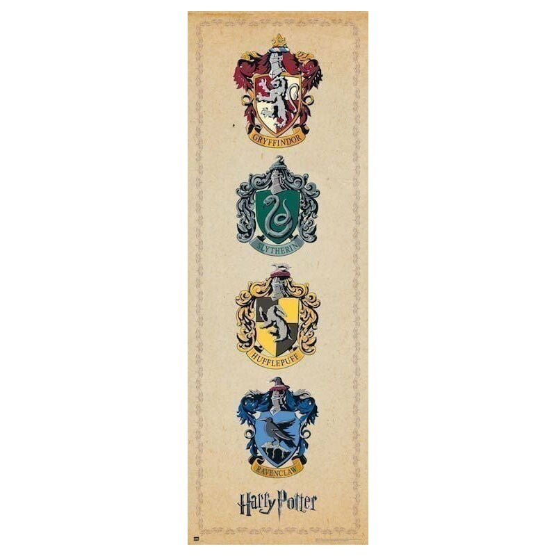 Poster puerta harry potter escudos