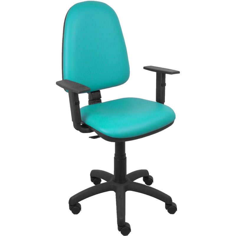 Silla Ayna Similpiel turquesa brazos regulables piqueras y crespo azul claro standard