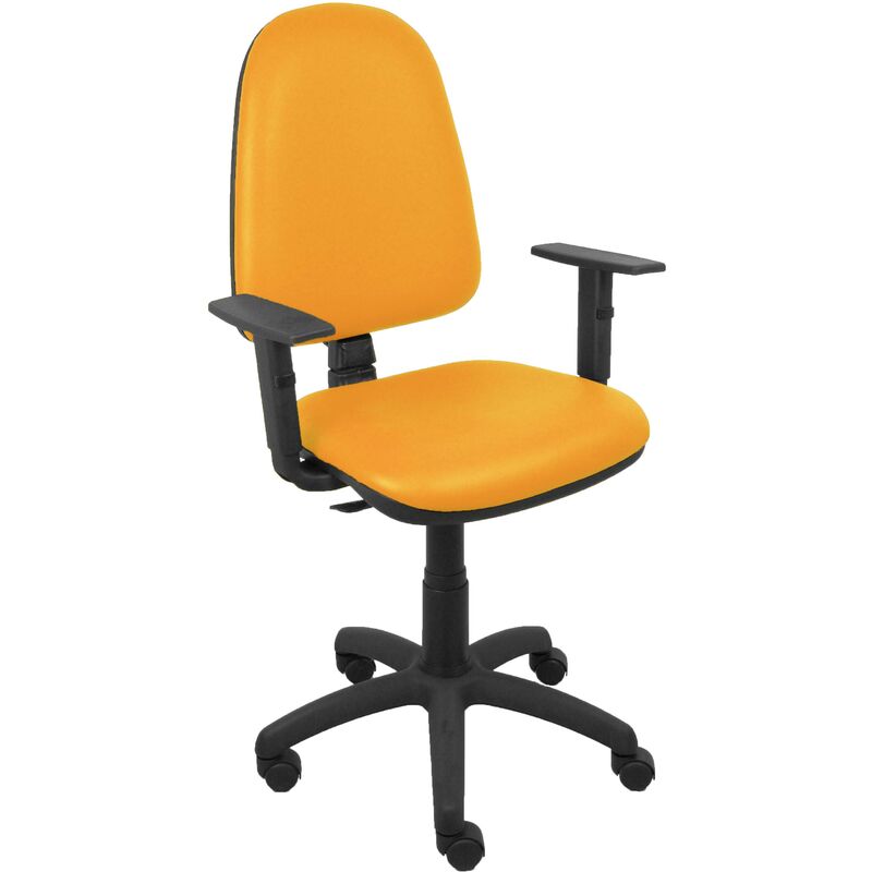 Silla Ayna Similpiel naranja brazos regulables piqueras y crespo azul claro standard