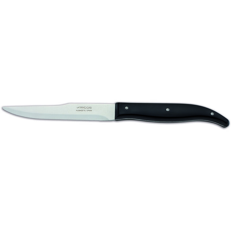 Cuchillo Chuletero Arcos de Mesa 372400 monoblock de una pieza de acero inoxidable y hoja de 11 cm en caja