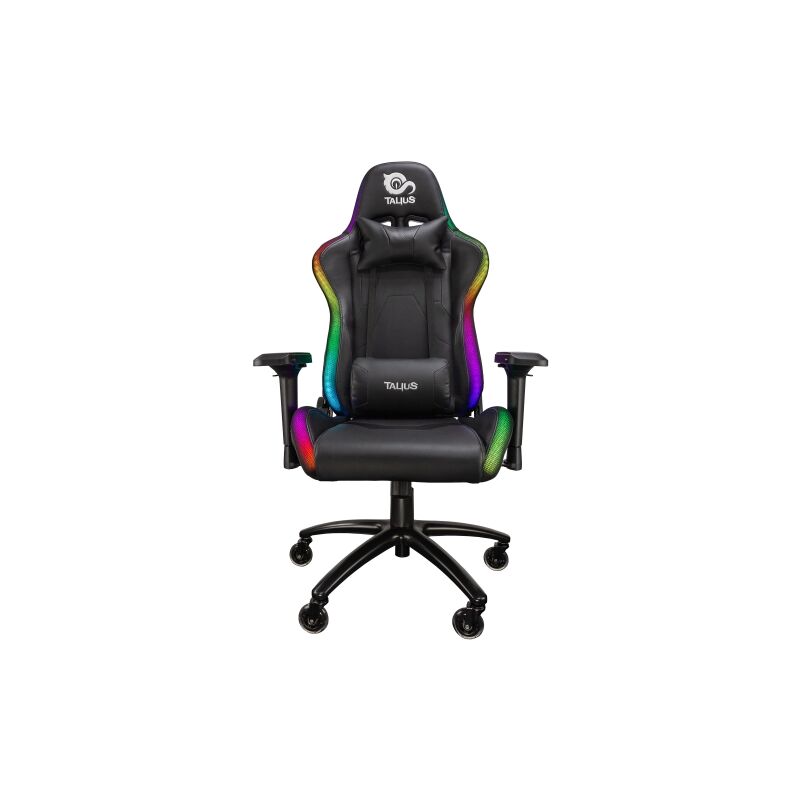 Silla Gaming Talius, Silla Gaming Profesional CAMALEÓN Leds RGB, reposabrazos 4D, Ergonómica, basculante, Espuma Alta Densidad, Gas Pistón Clase 4, Base Metal, Ruedas 75mm Silicona.