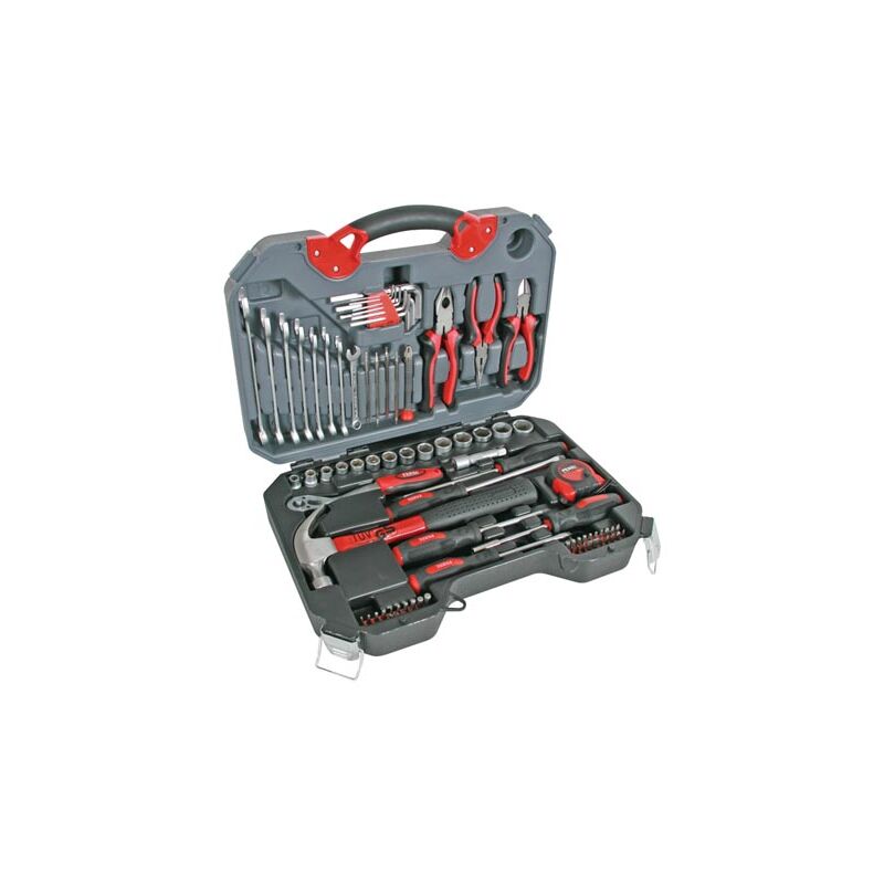 Toolland Juego de herramientas en cromo vanadio, 78 piezas, adecuado para aficionados al bricolaje y profesionales, incluye instrumentos de precisión y un robusto maletín de almacenamiento