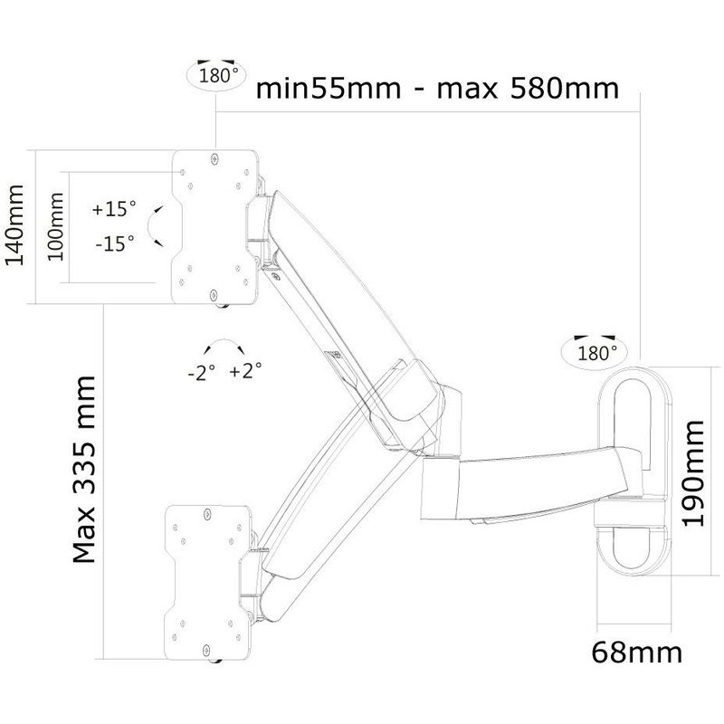 NewStar FPMA-W955 - Soporte de Pared para Monitor/TV, Color Plateado