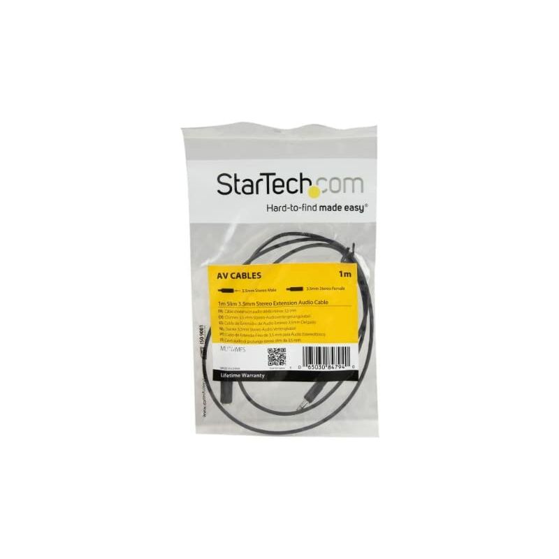 StarTech.com - Cable de 1m de Extensión Alargador de Auriculares