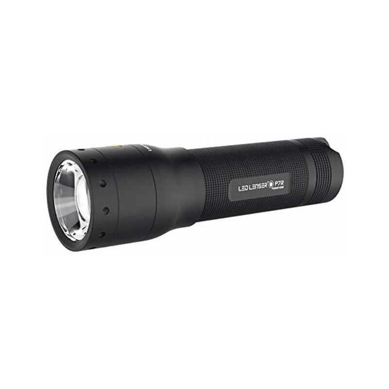 Ledlenser Linterna de bolsillo LED P7R, 1000 lúmenes, recargable con batería de litio 18650, haz de luz de 210m, enfocable, hasta 40h de duración, sistema de carga magnético y soporte para la pared