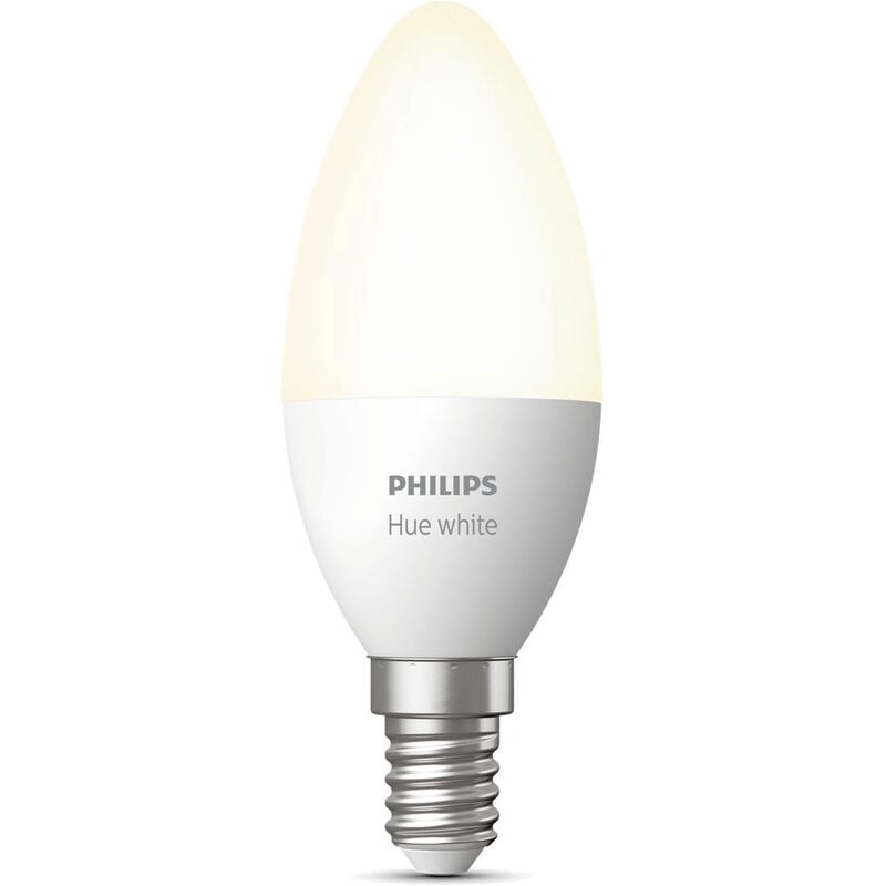 Philips Hue - Bombilla Inteligente, B39 E14, Luz Blanca Cálida Regulable, 5.5W, Compatible con Alexa y Google Home