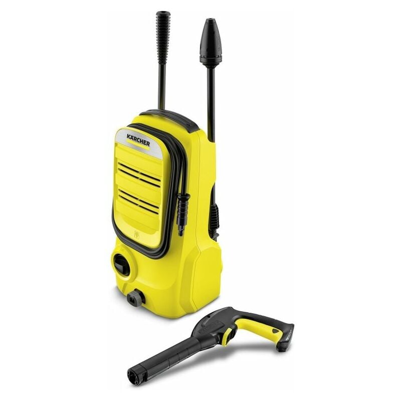 Kärcher Hidrolimpiadora de alta presión K 2 Compact,máx. 110 bar,360 l/h,rendimiento en superficie 20 m²,filtro integrado,pistola lanza pulverizadora de un chorro,manguera de 4 m, Negro, Amarillo