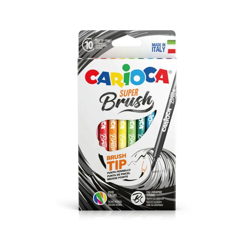 Carioca Rotuladores Super brush 10 uds multicolor pen 42937 unidades colores punta pincel